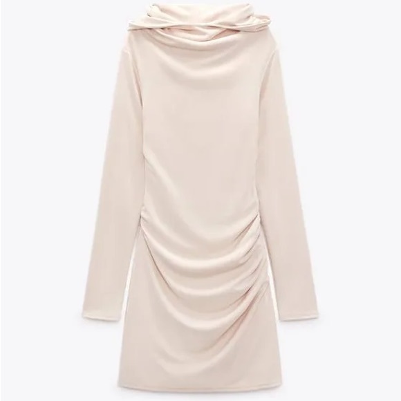 ZARA beige hooded mini dress - XS - Picture 2 of 3